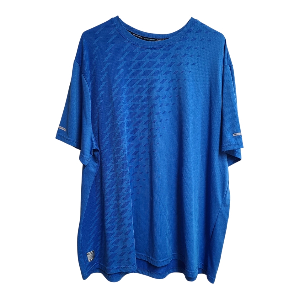 3X Men's Russell Athletic Blue T-Shirt Breathable Stretchy Jersey Material